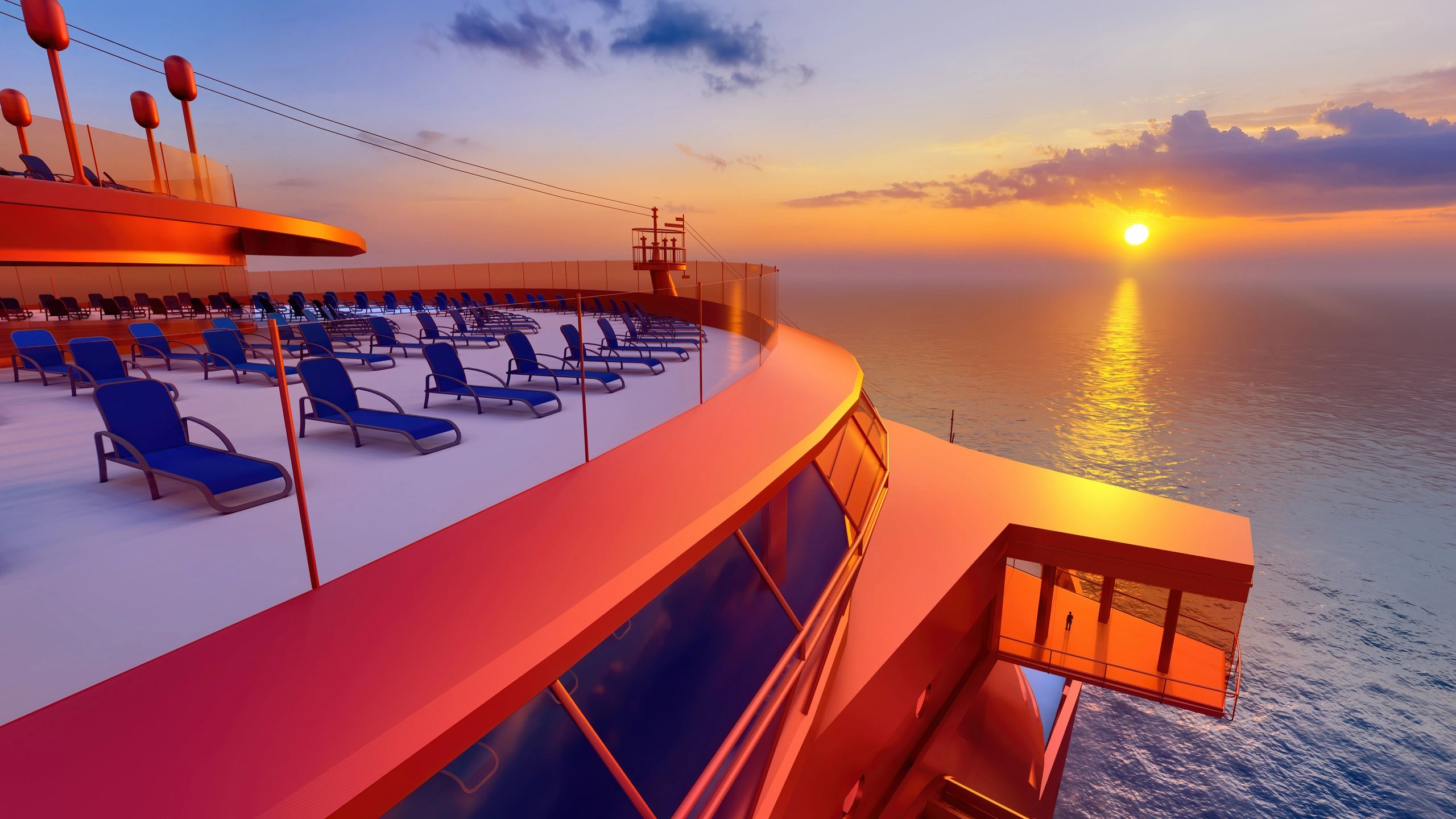 Modern cruise ship at sea