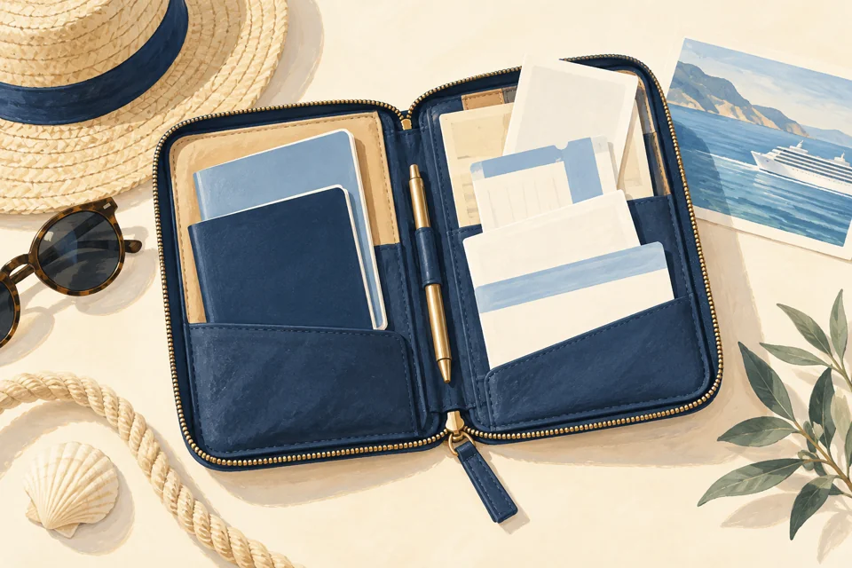 Illustration of a travel document organizer