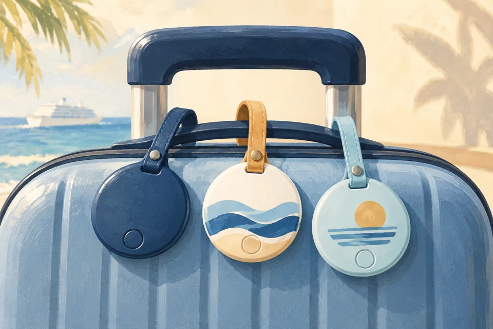 Illustration of generic luggage tracking tags