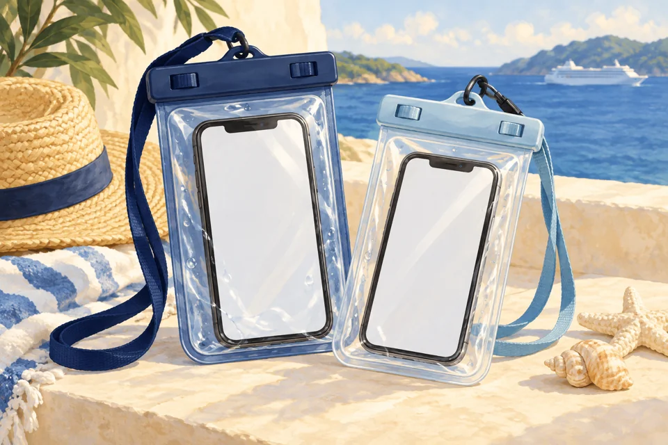 Illustration of waterproof-style phone pouches